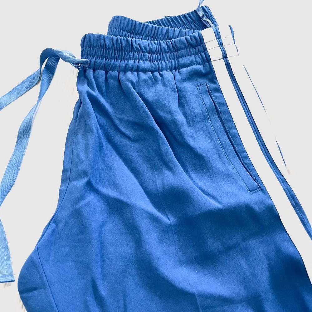 SATIN BLUE ZADIG & VOLTAIRE VINTAGE FLARE TRACK PANTS